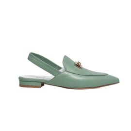 Flat slingback leather loafers