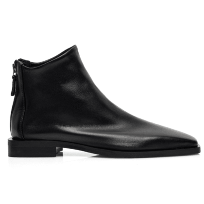 black nappa leather booties